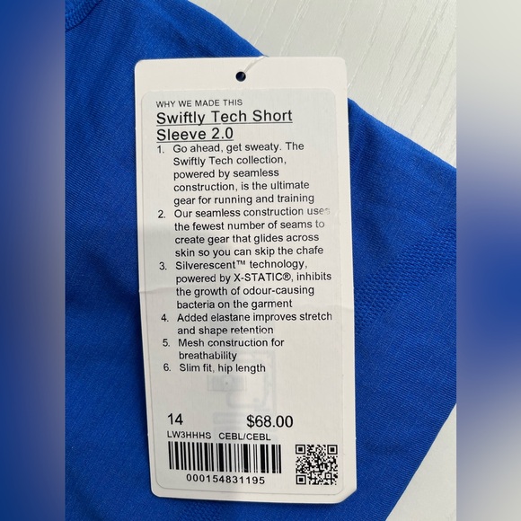 Lululemon Swiftly Tech Short-Sleeve Shirt 2.0 Blue Size 14 - Picture 5 of 5